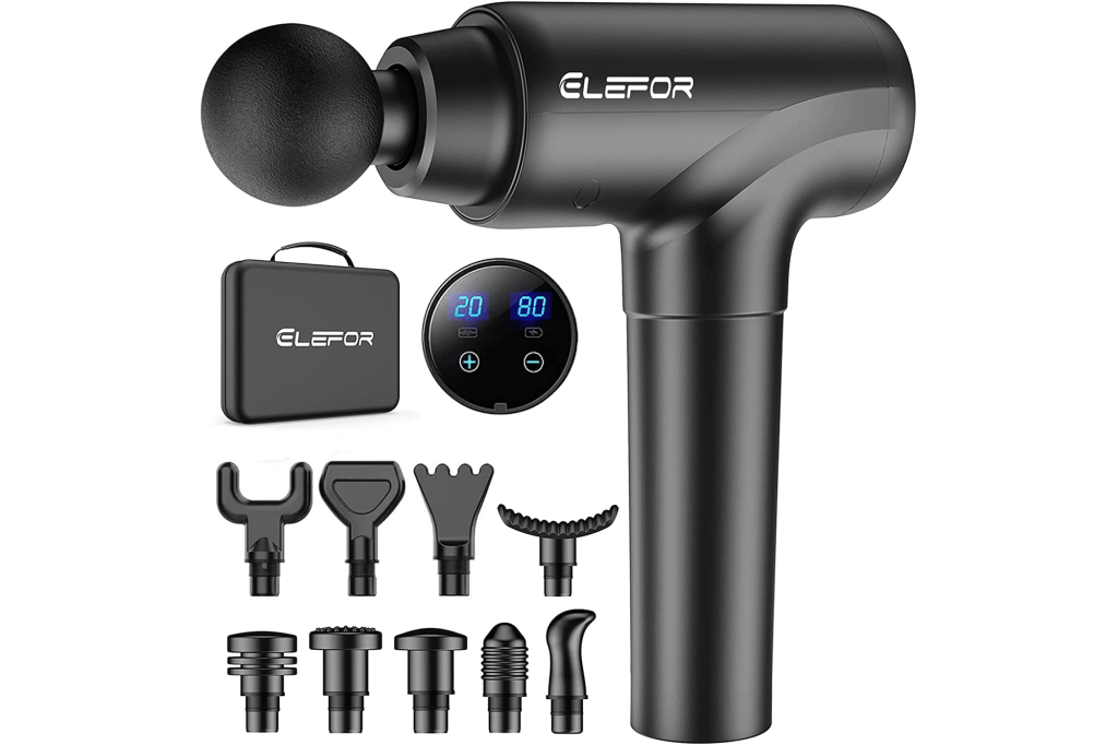 Elefor Massage Gun Deep Tissue, Percussion Back Massager Gun for Athletes Muscle Massage Gun for Pain Relief