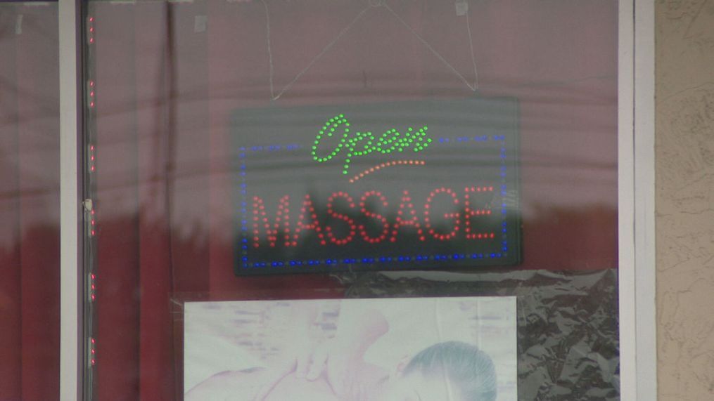 A massage parlor business sign. (WLUK)