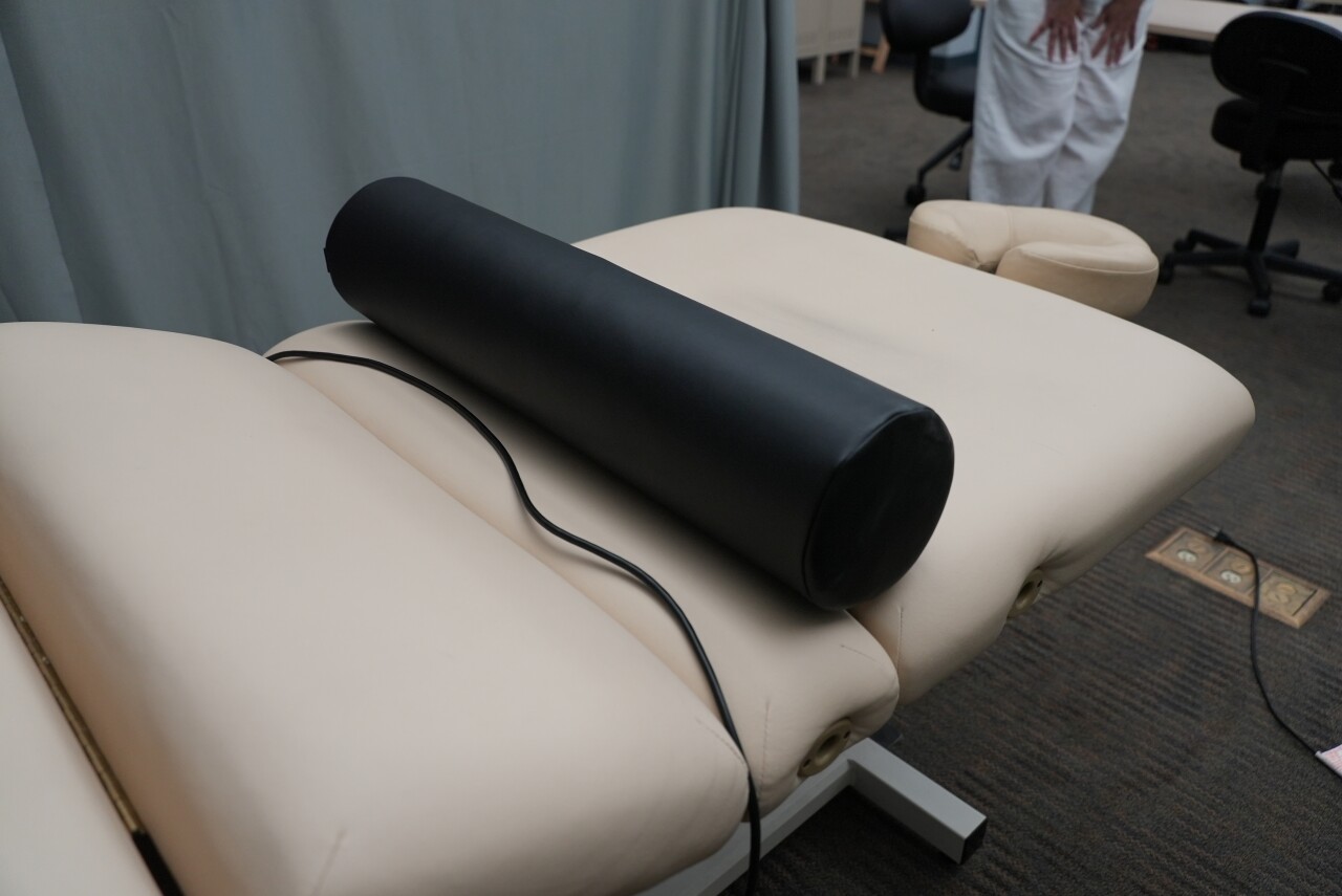 Massage bed close-up